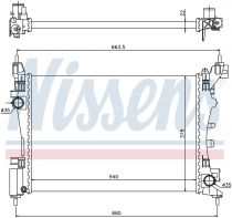 NISSENS 61917 Hűtőradiátor FIAT FIORINO / GRANDE PUNTO / PUNTO EVO / PUNTO III