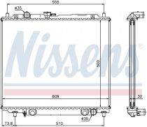 NISSENS 62852 Hűtőradiátor MITSUBISHI MONTERO / PAJERO / SHOGUN