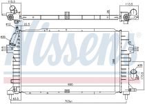 NISSENS 630752 Hűtőradiátor OPEL ASTRA H