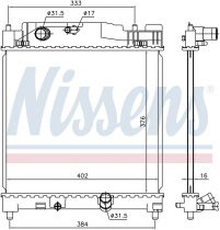 NISSENS 646915 Hűtőradiátor TOYOTA IQ