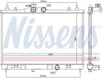 NISSENS 68741 Hűtőradiátor NISSAN BLUEBIRD SYLPHY / CUBE / JUKE / LATIO / LIVINA / TIIDA