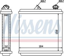 NISSENS 72635 Hőcserélő OPEL ASTRA F / CALIBRA / VECTRA A