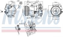 NISSENS 890259 Klímakompresszor OPEL ASTRA J / CASCADA / MERIVA B / ZAFIRA C