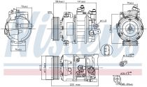 NISSENS 890633 Klímakompresszor SEAT ALHAMBRA / ALTEA / IBIZA IV / LEON / TOLEDO III / TOLEDO IV