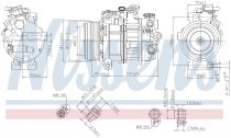NISSENS 890717 Klímakompresszor MERCEDES C-osztu00e1ly / E-osztu00e1ly / GLC-osztu00e1ly / V-osztu00e1ly II