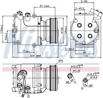 NISSENS 89233 Klímakompresszor HONDA ACCORD V / ACCORD VI / CIVIC VII / PRELUDE V
