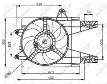 NRF 47038 Hűtőventillátor FIAT PUNTO I