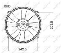 NRF 47045 Hűtőventillátor MERCEDES C-osztu00e1ly / CLK-osztu00e1ly / E-osztu00e1ly