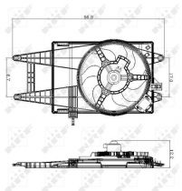 NRF 47243 Hűtőventillátor FIAT IDEA / PUNTO II