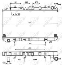 NRF 506864 Hűtőradiátor NISSAN 100NX / SUNNY