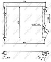NRF 58105 Hűtőradiátor RENAULT EXPRESS / EXTRA / RAPID